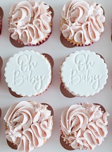 blush pink Baby shower cupcakes
